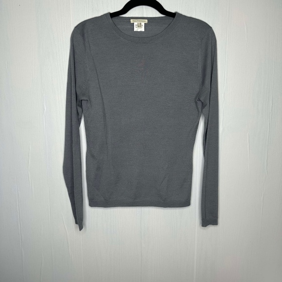 Maria Di Ripabianca Gray Women Crew Neck Cashmere Silk Knit Sweater Size US10 - Picture 6 of 11